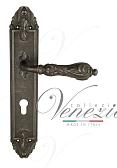 Дверная ручка Venezia на планке PL90 мод. Monte Cristo (ант. серебро) под цилиндр