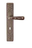 Дверная ручка на планке Val de Fiori мод. Николь (бронза состар. с эмалью) под ключ бу