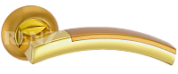 Дверная ручка RENZ мод. Луиджи (матовая латунь/латунь блест.) DH 83-08 SG/GP